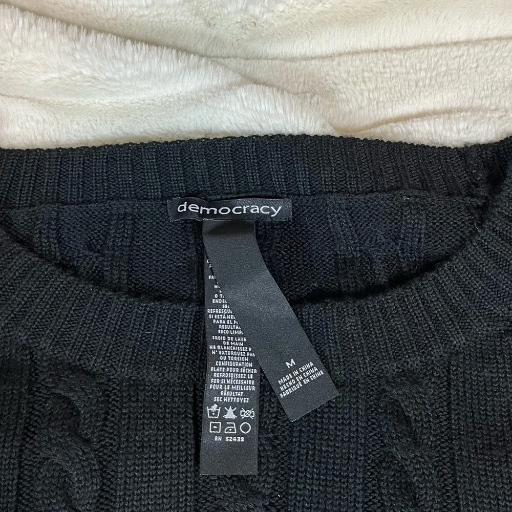 Democracy Women’s M Fall Winter Cable Knit Tunic A Line Sweater Dress Preppy NYC